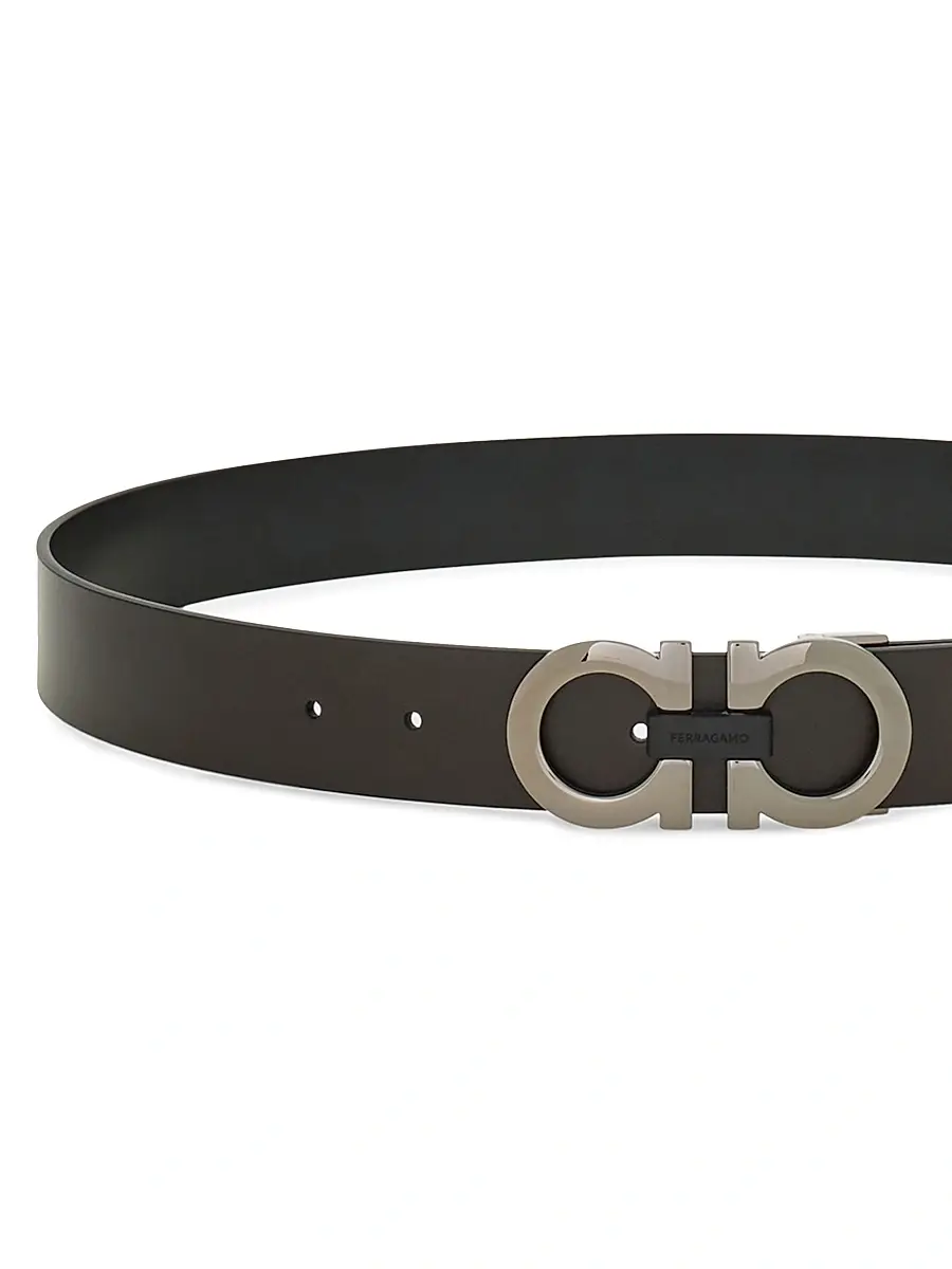 Ferragamo Men's Gancini Reversible Leather Belt | Thumbnail 4