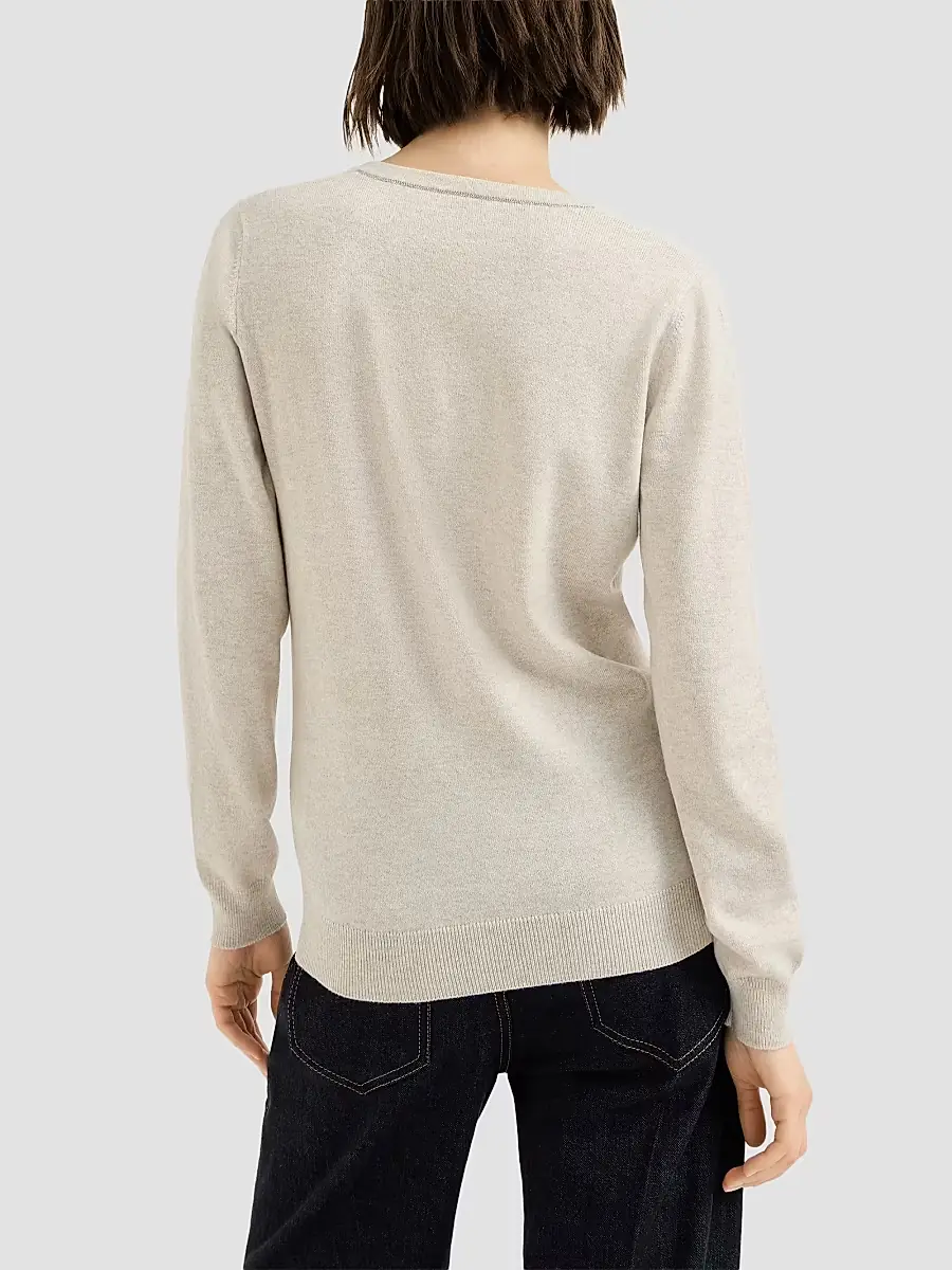 Brunello Cucinelli Women's Cashmere Sweater with Monili - Oat | Thumbnail 3 Brunello Cucinelli Women's Cashmere Sweater with Monili - Oat | Thumbnail 3