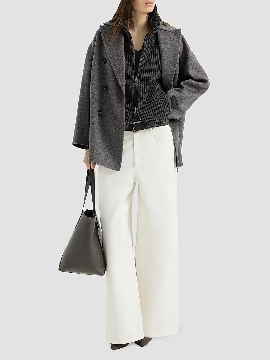 Brunello Cucinelli Women's Cashmere Sweater with Monili - Lignite Grey | Thumbnail 6 Brunello Cucinelli Women's Cashmere Sweater with Monili - Lignite Grey | Thumbnail 6