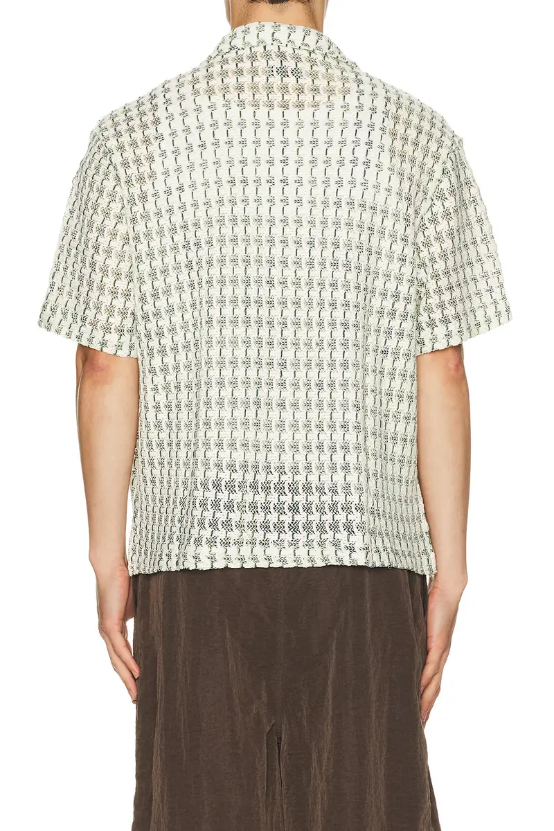Percival Freddie Crochet Cuban Collar Boxy Shirt | Thumbnail 2 Percival Freddie Crochet Cuban Collar Boxy Shirt | Thumbnail 2