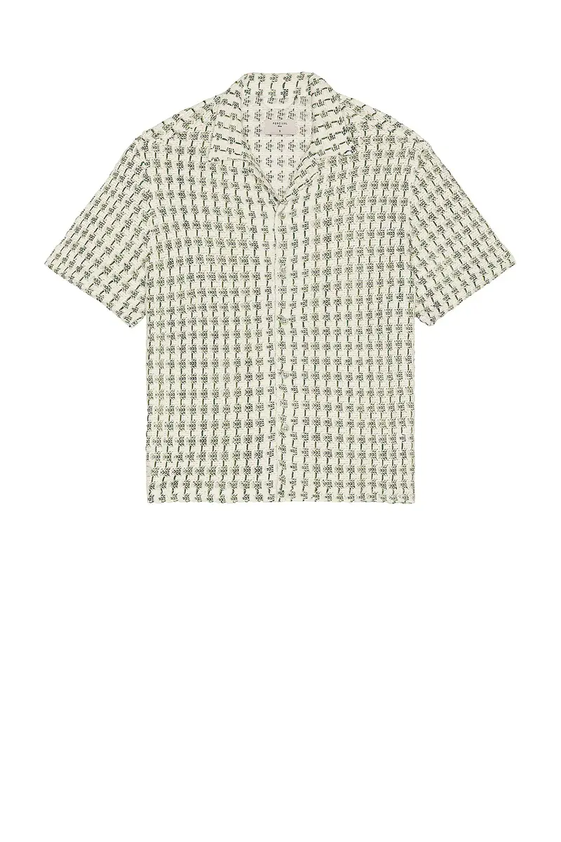 Percival Freddie Crochet Cuban Collar Boxy Shirt | Thumbnail 4 Percival Freddie Crochet Cuban Collar Boxy Shirt | Thumbnail 4