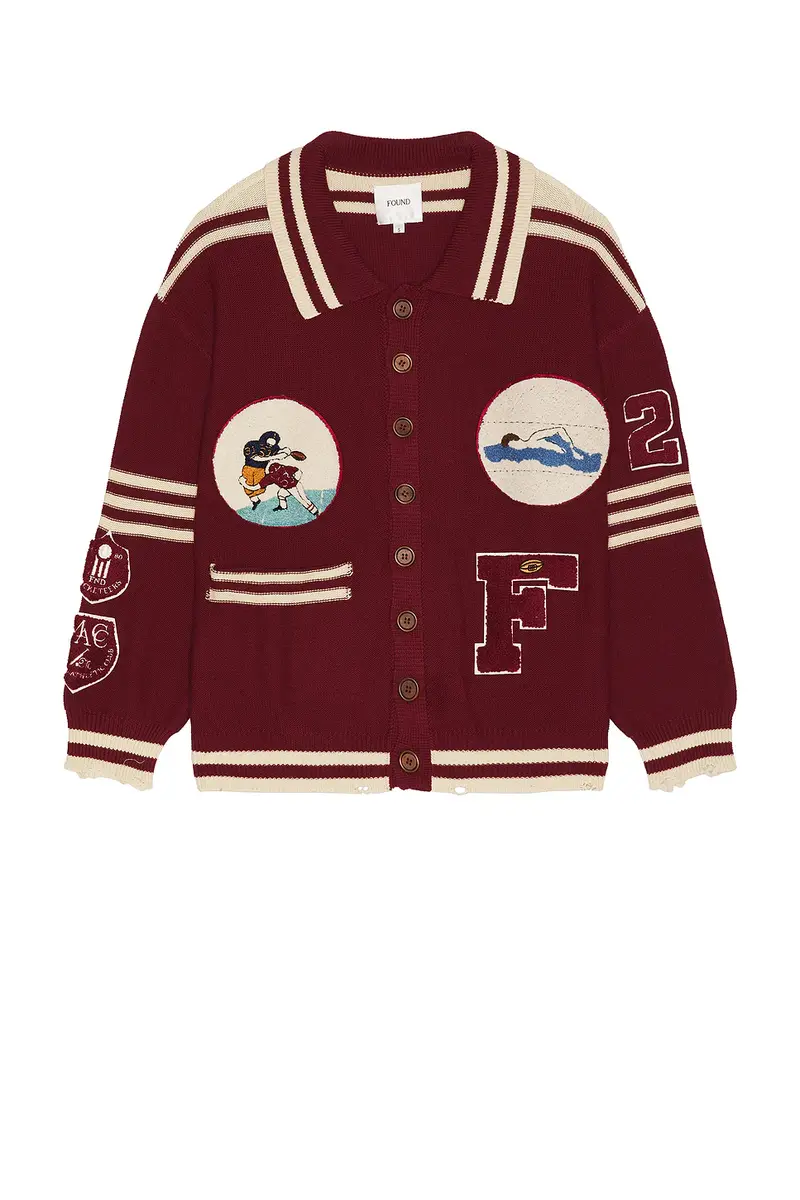 Found Varsity Patch Collared Cardigan | Thumbnail 5 Found Varsity Patch Collared Cardigan | Thumbnail 5