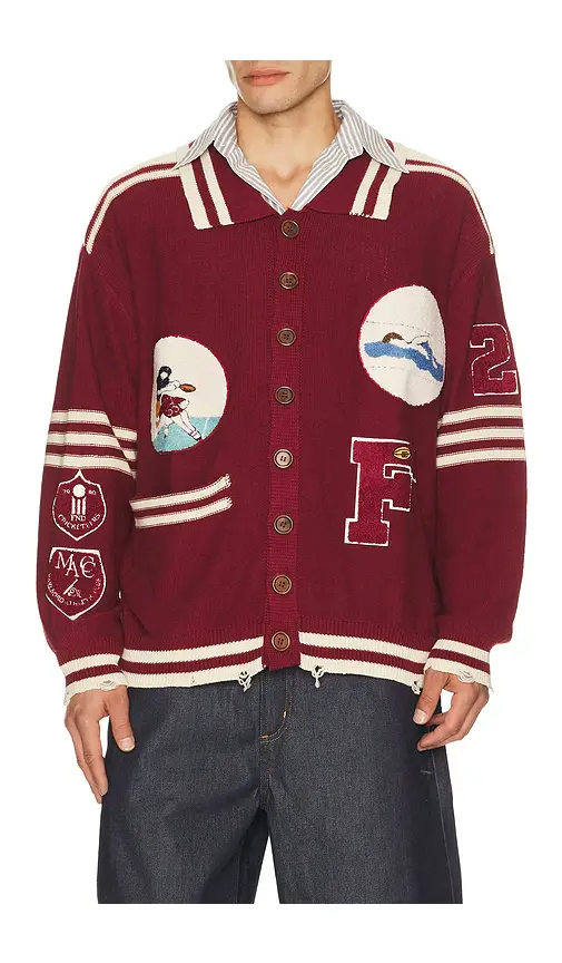 Found Varsity Patch Collared Cardigan | Thumbnail 7 Found Varsity Patch Collared Cardigan | Thumbnail 7