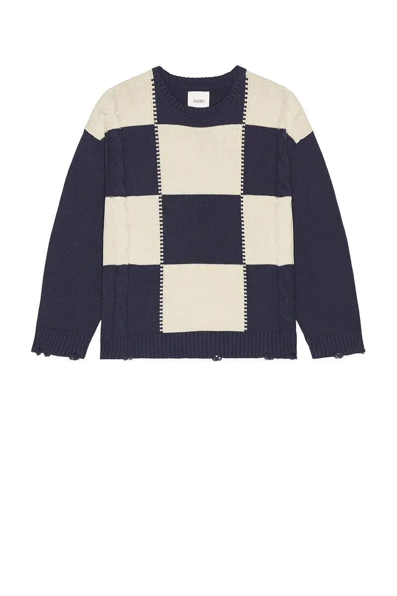 Found Checkered Fisherman Sweater | Thumbnail 4 Found Checkered Fisherman Sweater | Thumbnail 4