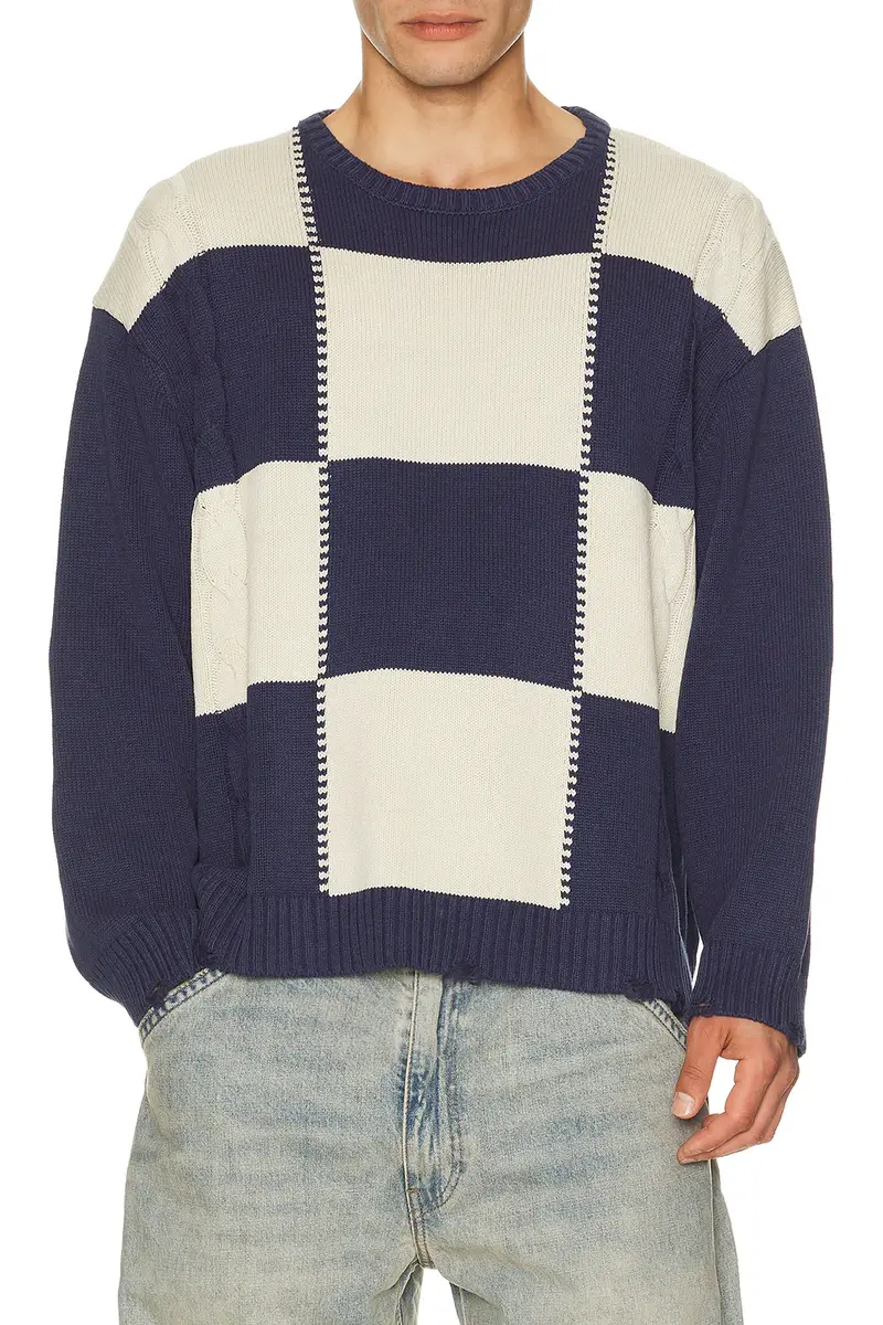 Found Checkered Fisherman Sweater | Image 1 Found Checkered Fisherman Sweater | Image 1