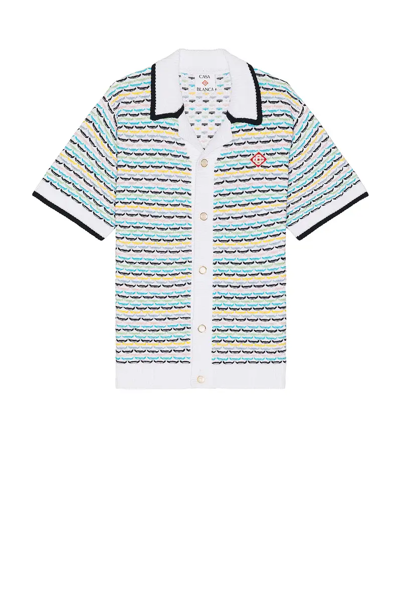 Casablanca Tuck Stitch Short Sleeve Shirt | Thumbnail 4 Casablanca Tuck Stitch Short Sleeve Shirt | Thumbnail 4