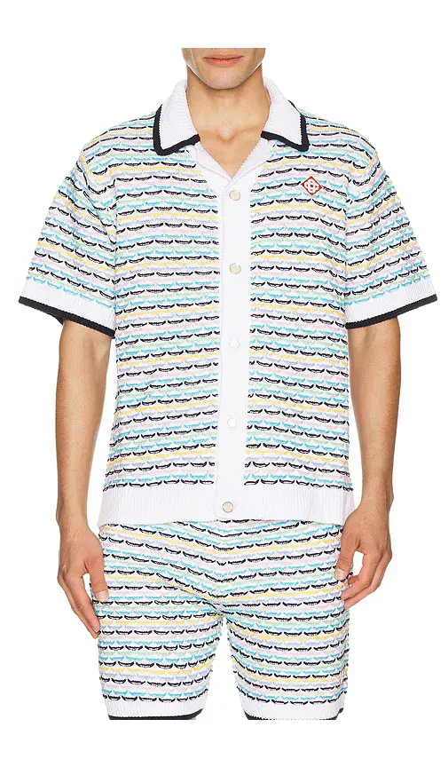 Casablanca Tuck Stitch Short Sleeve Shirt | Thumbnail 6 Casablanca Tuck Stitch Short Sleeve Shirt | Thumbnail 6