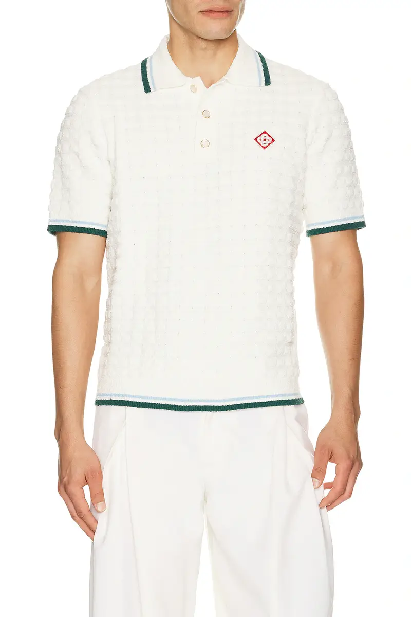 Casablanca Boucle Short Sleeve Polo | Image 1 Casablanca Boucle Short Sleeve Polo | Image 1