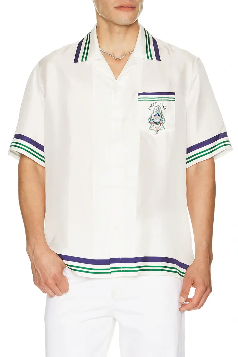 Casablanca Hotel Emblem Cuban Collar Shirt | Thumbnail 2 Casablanca Hotel Emblem Cuban Collar Shirt | Thumbnail 2