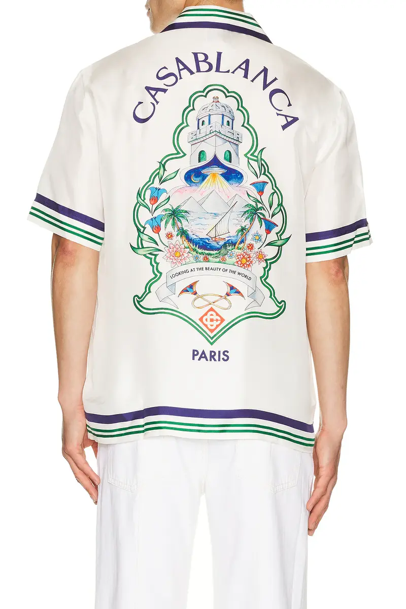 Casablanca Hotel Emblem Cuban Collar Shirt