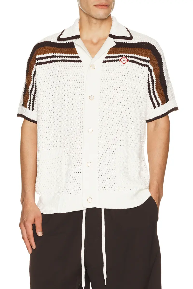 Casablanca Crochet Short Sleeve Shirt | Image 1 Casablanca Crochet Short Sleeve Shirt | Image 1