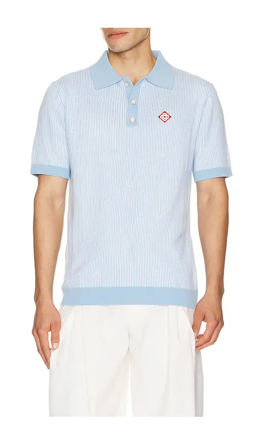 Casablanca Pinstripe Polo Shirt | Thumbnail 6 Casablanca Pinstripe Polo Shirt | Thumbnail 6