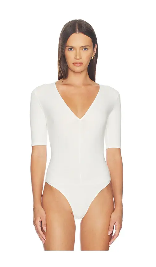 Fleur du Mal Organic Cotton Deep Plunge Bodysuit | Thumbnail 2