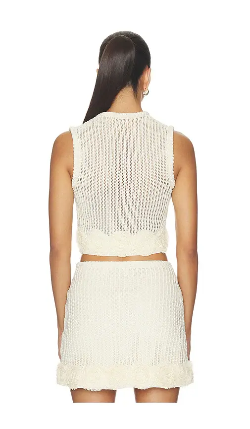 Self-Portrait Cream Crochet Flower Knit Top | Thumbnail 3 Self-Portrait Cream Crochet Flower Knit Top | Thumbnail 3