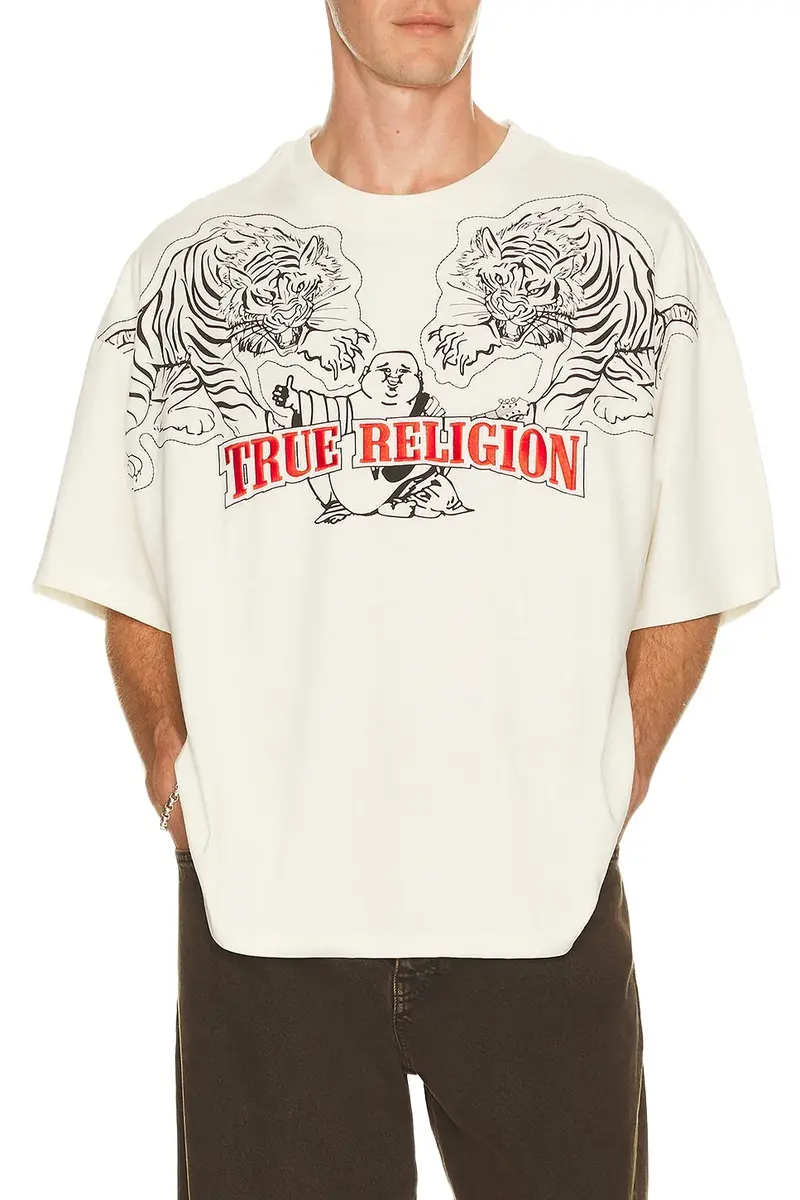 Short Sleeve Tiger Logo Oversized Tee