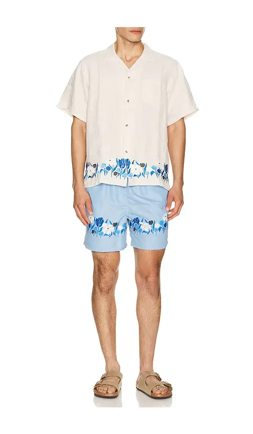 BATHER Pearl Lawn Linen Camp Shirt | Thumbnail 3