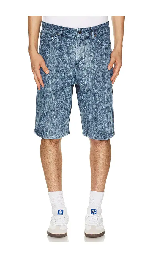 Daily Paper Snake Laser Denim Shorts | Image 1 Daily Paper Snake Laser Denim Shorts | Image 1