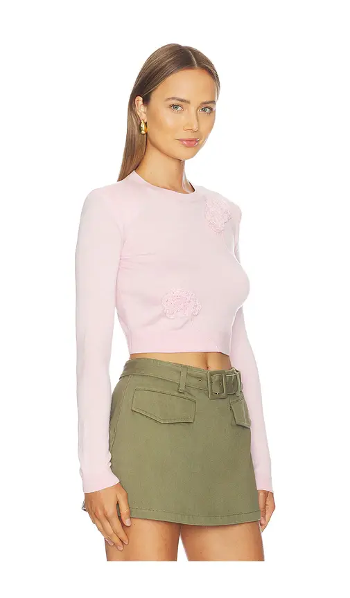 Self-Portrait Pink Flower Knit Jumper | Thumbnail 2