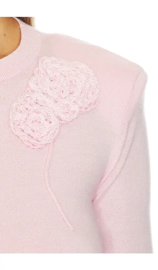 Self-Portrait Pink Flower Knit Jumper | Thumbnail 5