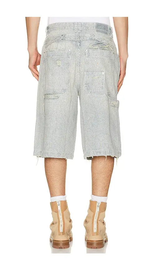 Jaded London Distressed Pinstripe Carpenter Jorts | Thumbnail 3 Jaded London Distressed Pinstripe Carpenter Jorts | Thumbnail 3