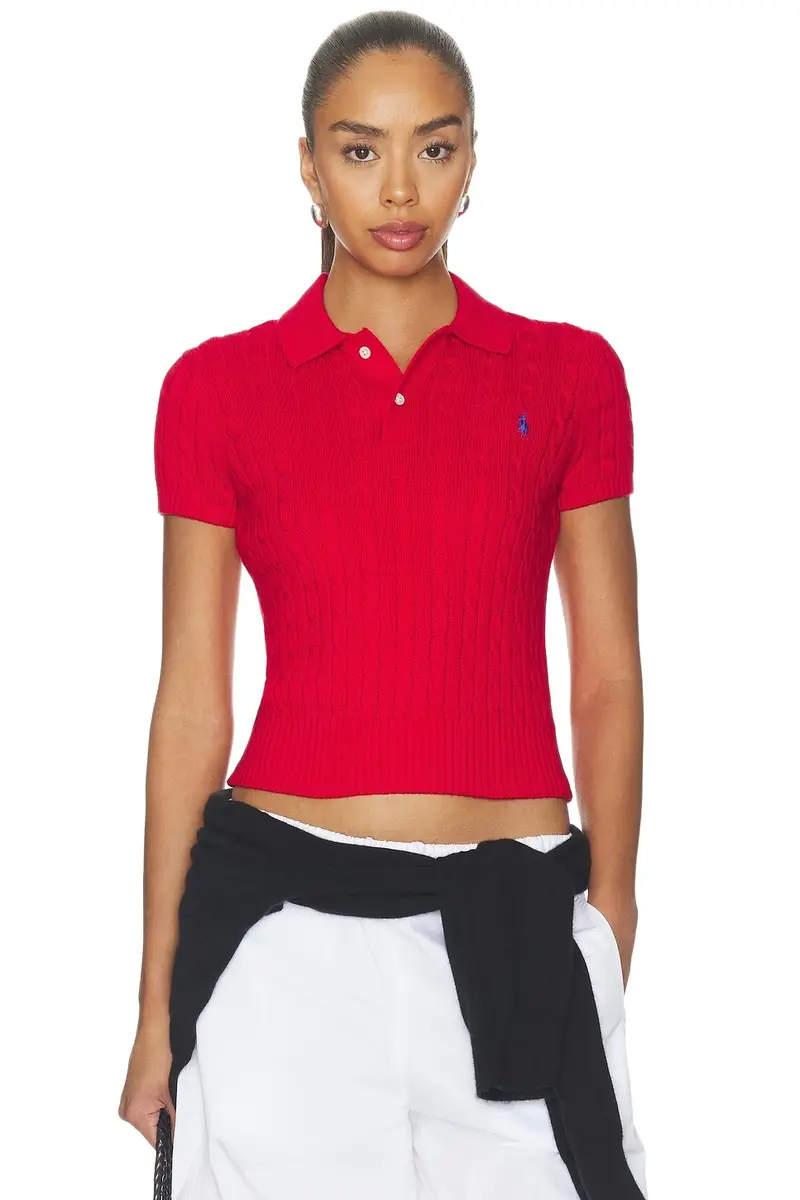 Short Sleeve Collared Pullover Sweater