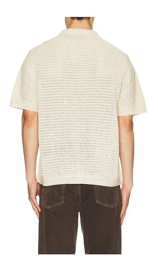 Vince Stripe Crochet Short Sleeve Button Down Shirt | Thumbnail 2 Vince Stripe Crochet Short Sleeve Button Down Shirt | Thumbnail 2