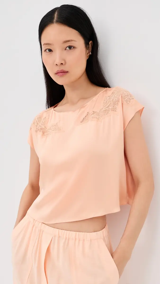 Sablyn Kerra Lace Cut Silk Tee | Thumbnail 2 Sablyn Kerra Lace Cut Silk Tee | Thumbnail 2