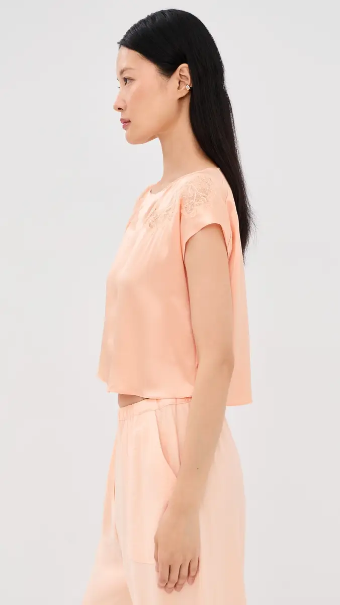 Sablyn Kerra Lace Cut Silk Tee | Thumbnail 4 Sablyn Kerra Lace Cut Silk Tee | Thumbnail 4