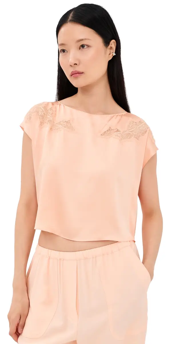 Sablyn Kerra Lace Cut ilk Tee herbet | Image 1 Sablyn Kerra Lace Cut ilk Tee herbet | Image 1