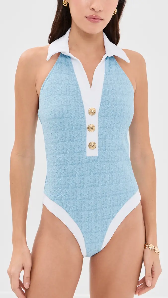 L'Agence Natalya Colorblock Chic Collared One Piece | Thumbnail 2 L'Agence Natalya Colorblock Chic Collared One Piece | Thumbnail 2