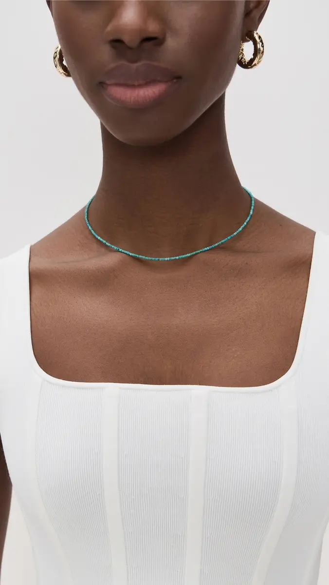 Shashi Aisha Gemstone Necklace in Turquoise Turquoise | Thumbnail 3