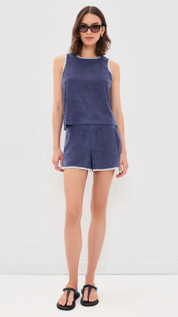 Marine Layer Towel Terry Whipstitch Shorts Deep Cobalt | Thumbnail 5