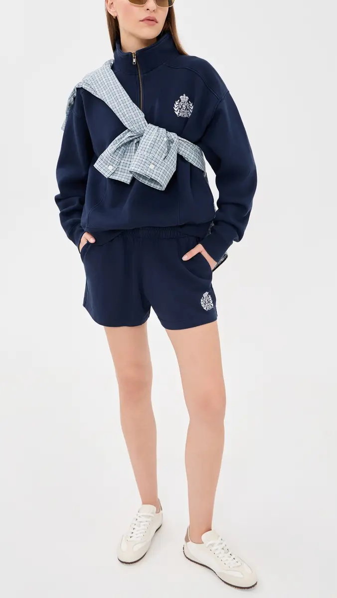 Sporty & Rich NY Crest Embroidered Disco Shorts | Thumbnail 5