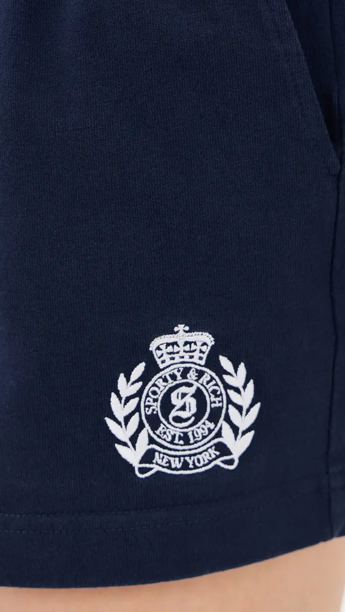 Sporty & Rich NY Crest Embroidered Disco Shorts | Thumbnail 6