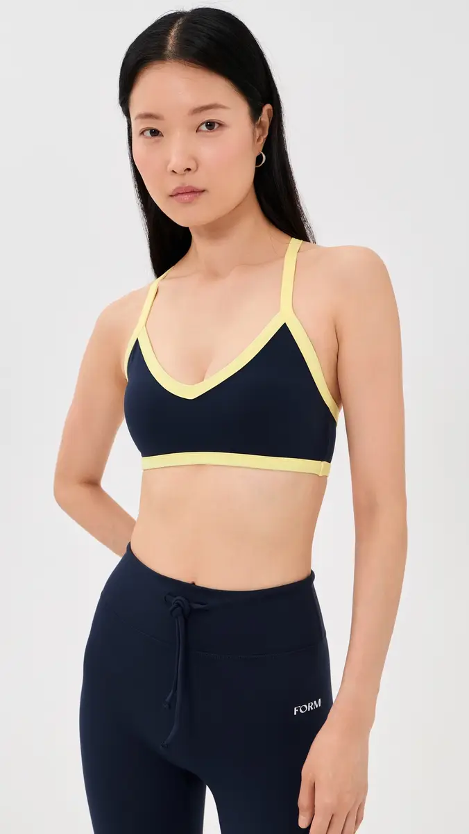 FORM V Neck Bra Navy/Lemon | Thumbnail 2 FORM V Neck Bra Navy/Lemon | Thumbnail 2