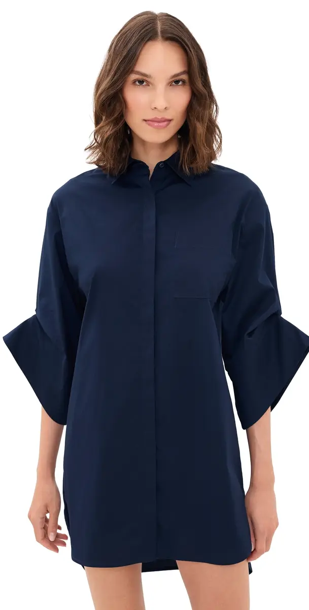 Staud Nico Mini Dress Navy | Image 1 Staud Nico Mini Dress Navy | Image 1
