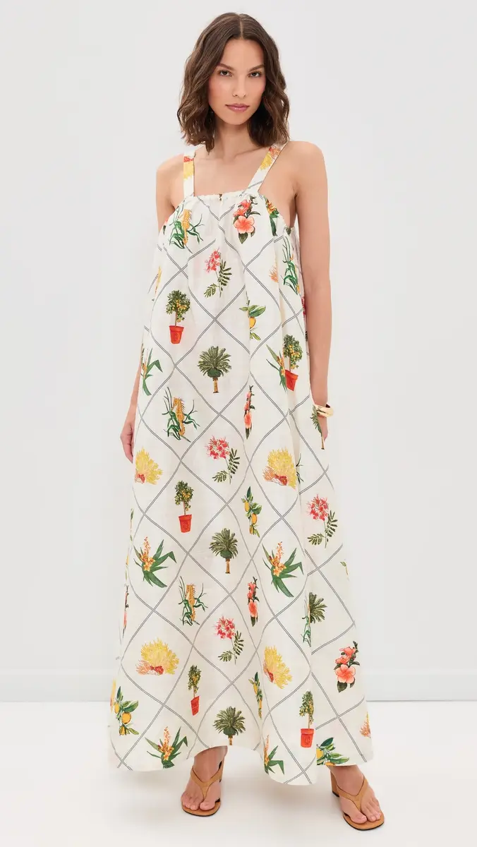 Coniglio Palm Beach Low Back Tie Silk Maxi Dress | Thumbnail 2 Coniglio Palm Beach Low Back Tie Silk Maxi Dress | Thumbnail 2