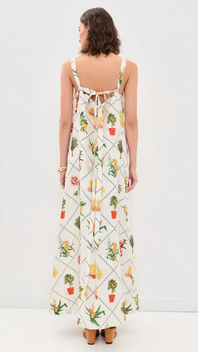 Coniglio Palm Beach Low Back Tie Silk Maxi Dress | Thumbnail 3 Coniglio Palm Beach Low Back Tie Silk Maxi Dress | Thumbnail 3