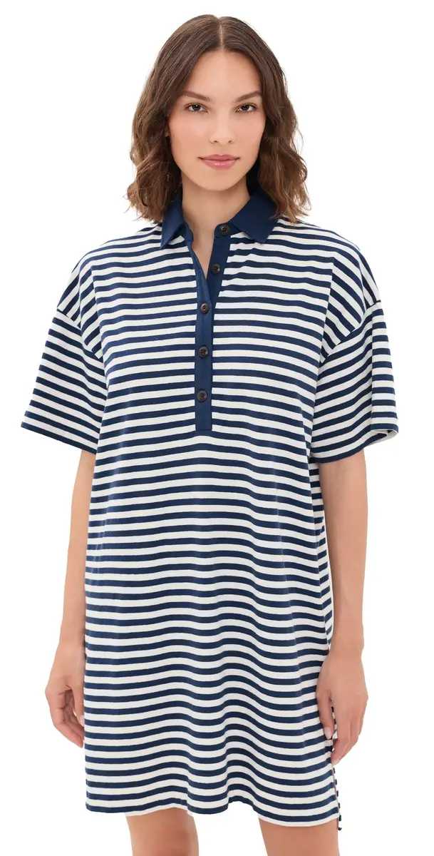 Faherty Cotton Knit Dress Shadow Bay Stripe M | Image 1 Faherty Cotton Knit Dress Shadow Bay Stripe M | Image 1