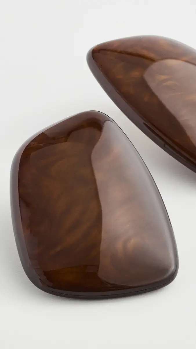 By Adina Eden Chocolate Natural Shape Stud Earrings | Thumbnail 4