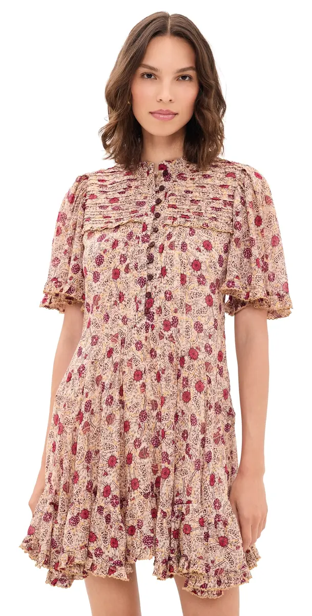 ISABEL MARANT ÉTOILE Daynia Dress Ecru/Raspberry | Image 1 ISABEL MARANT ÉTOILE Daynia Dress Ecru/Raspberry | Image 1