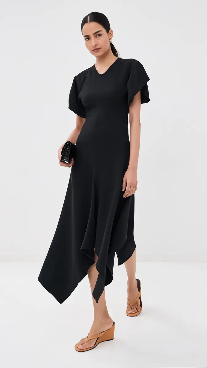 Victoria Beckham V Neck Draped Dress | Thumbnail 6 Victoria Beckham V Neck Draped Dress | Thumbnail 6