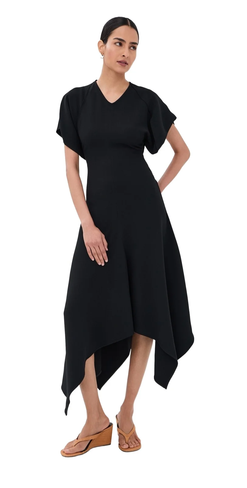 Victoria Beckham V Neck Draped Dress