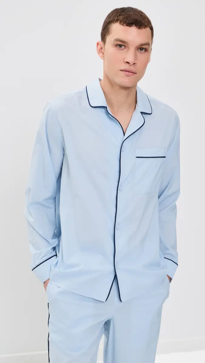Lunya Airy Cotton Piped Sleep Shirt | Thumbnail 2