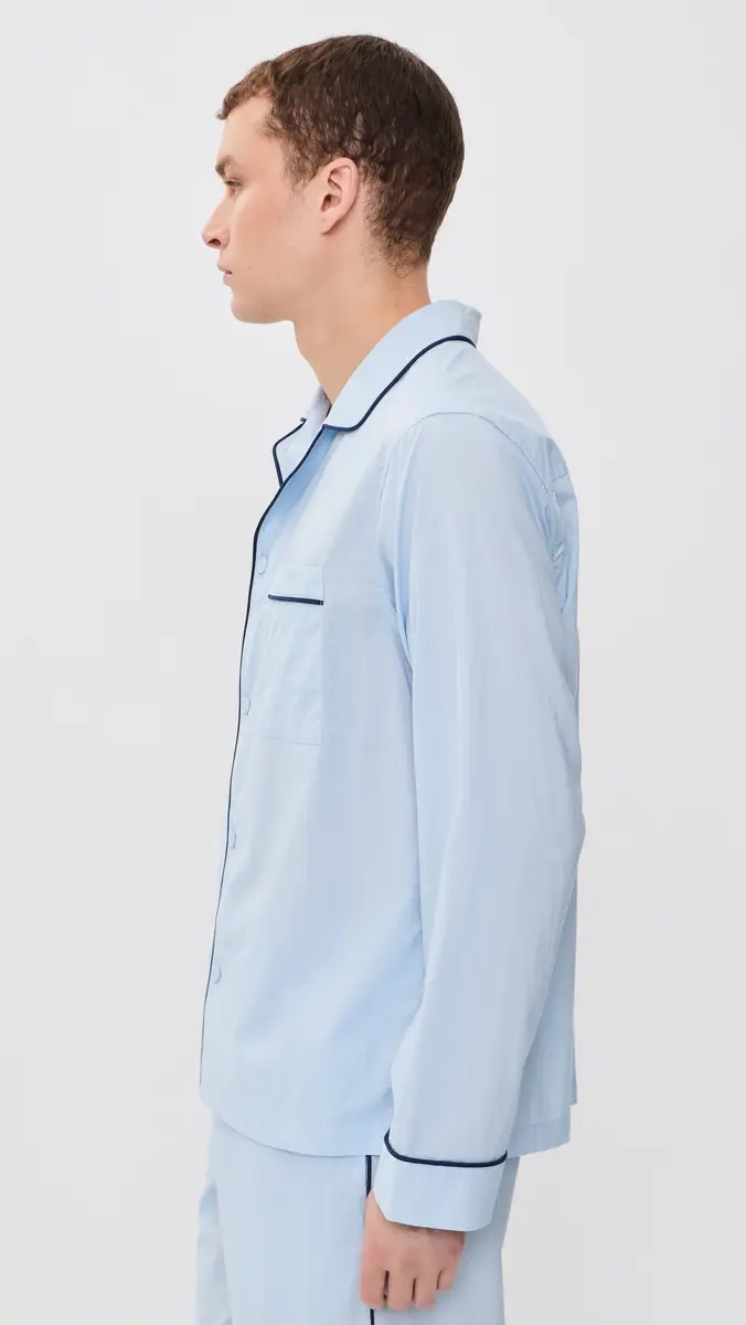 Lunya Airy Cotton Piped Sleep Shirt | Thumbnail 4