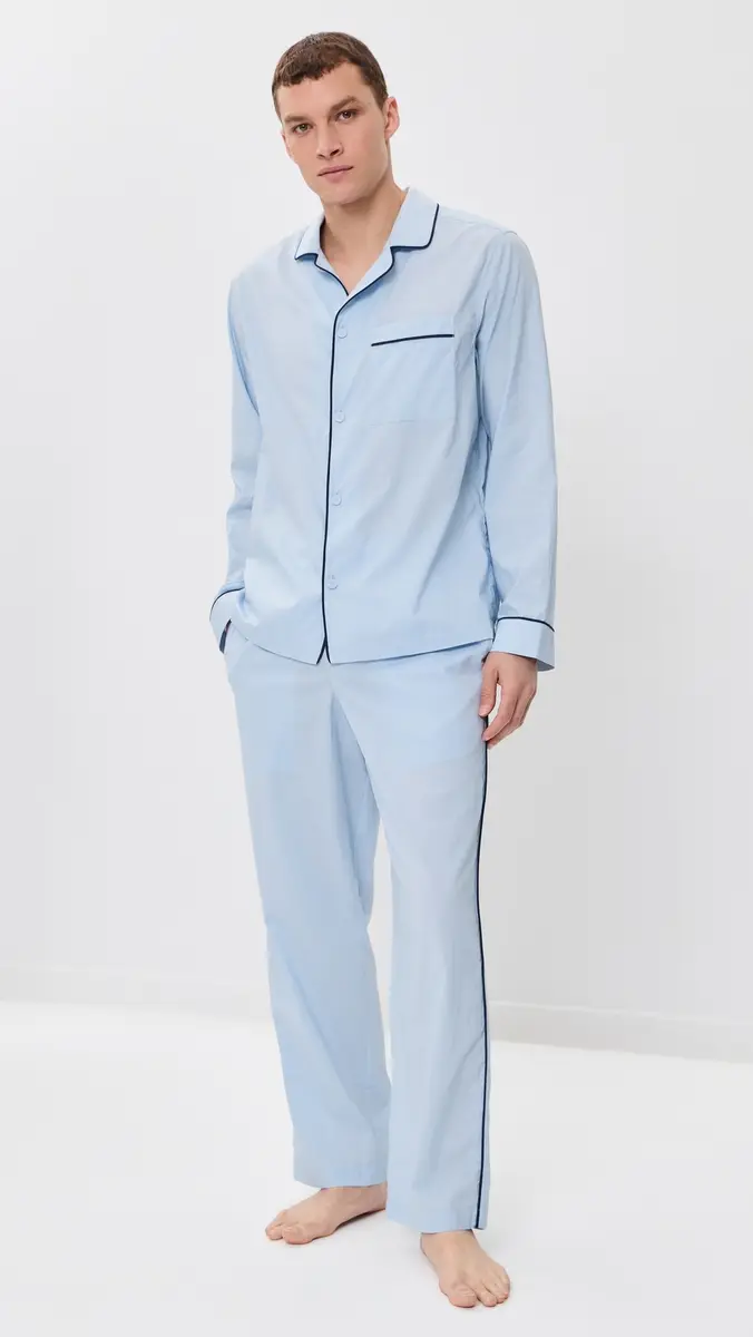 Lunya Airy Cotton Piped Sleep Shirt | Thumbnail 5
