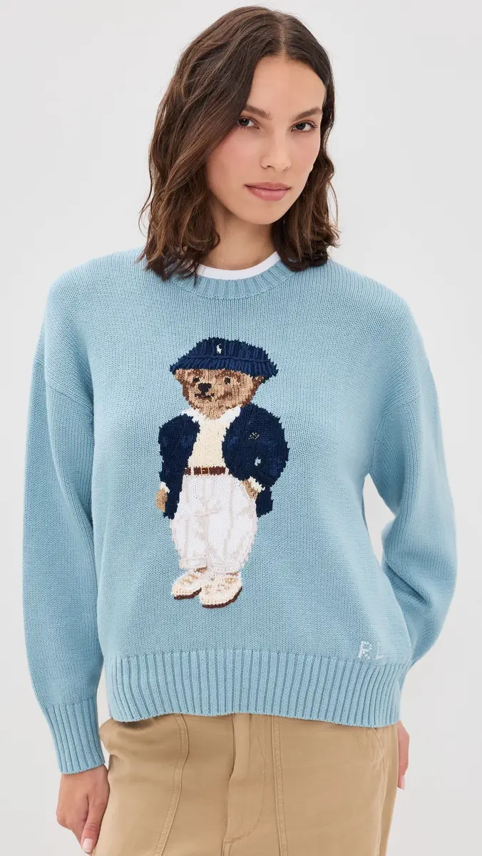 Polo Ralph Lauren Cotton Bear Long Sleeve Crew Neck Pullover | Thumbnail 2 Polo Ralph Lauren Cotton Bear Long Sleeve Crew Neck Pullover | Thumbnail 2