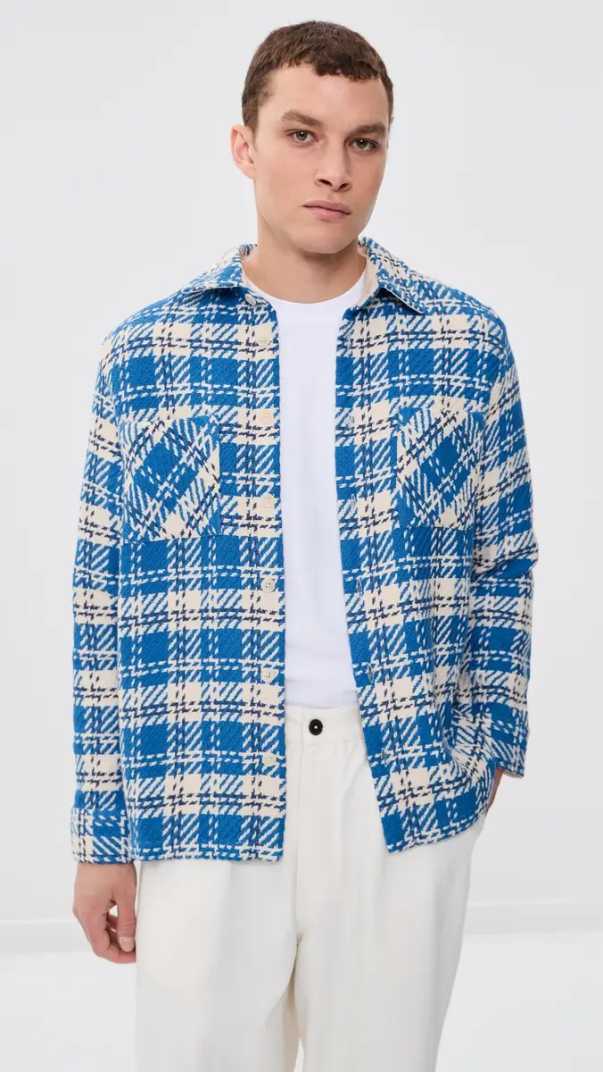 Wax London Oran Check Whiting Overshirt | Thumbnail 2 Wax London Oran Check Whiting Overshirt | Thumbnail 2