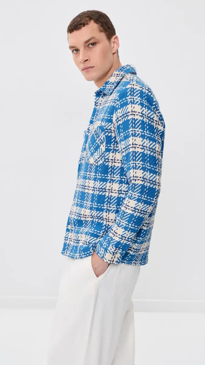 Wax London Oran Check Whiting Overshirt | Thumbnail 4 Wax London Oran Check Whiting Overshirt | Thumbnail 4