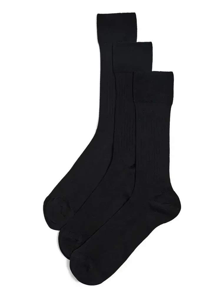 Cotton Ribbed Socks 3 Pack